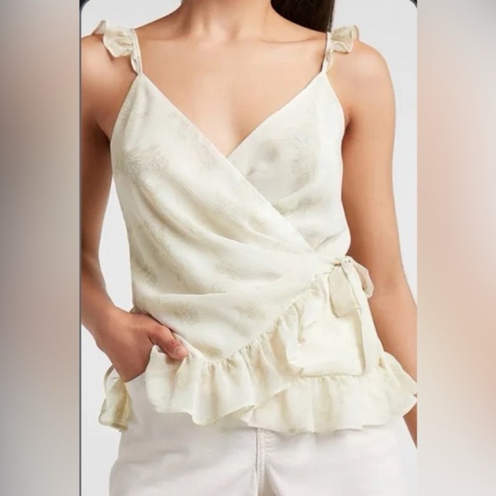 Elegant Cream Wrap Top